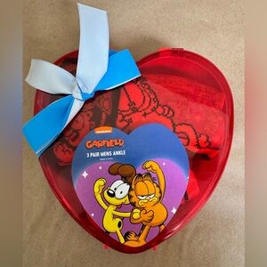 NWT Garfield 3-pack Ankle Socks Gift Box. Size M8-12